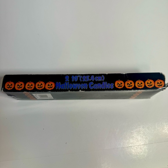 NWT. Vintage Halloween Taper Candles skeleton and black cat in Pumpkin 2 Set 10" - Picture 4 of 15